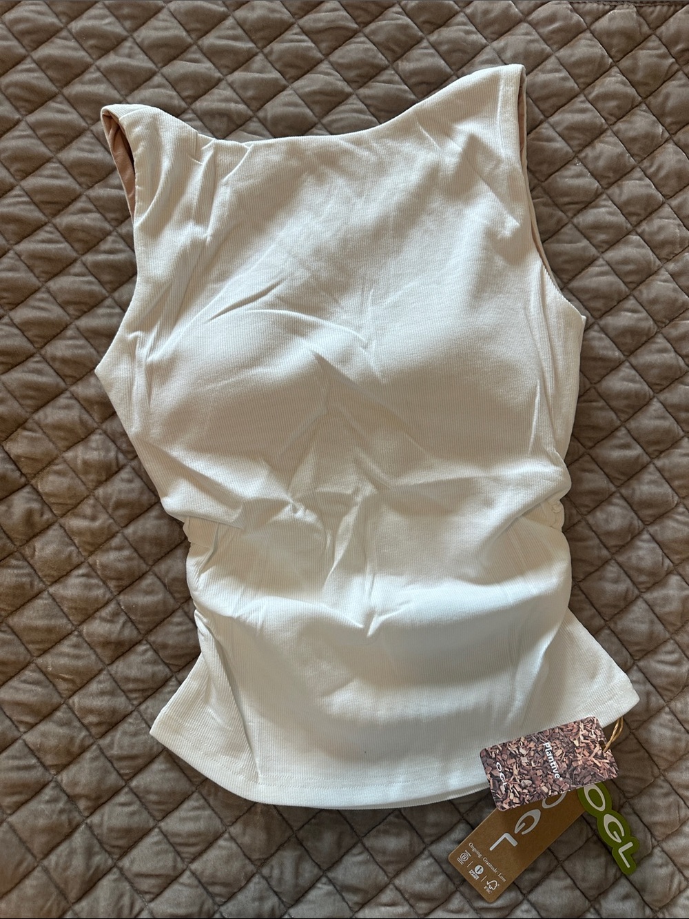 OGL White Ribbed Sleeveless Tank Top